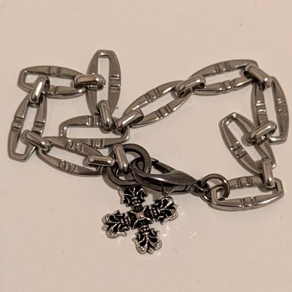 Affliction Other - Affliction Style Celtic Cross Charm Bracelet on Flat Stainless Steel Chain